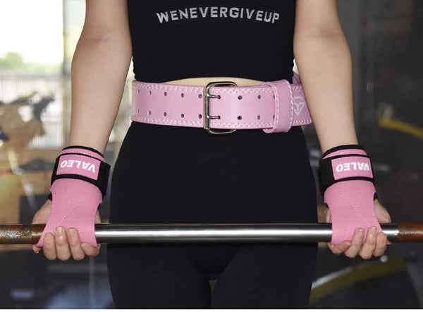 Elosung 1 Pair Blue Durable Gym Palm Guard With Ultra Fiber Leather For Heavy Lifting Wrist Support Straps Pull Ups And Deadlifts Support & Protective