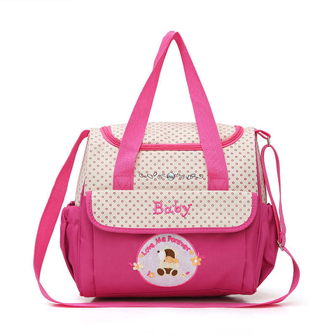 Elosung Small Pink Fashionable Large Capacity Cartoon Bear Shoulder Crossbody Mommy Bag Stylish And Functional Diaper Women's Bags & Handbags