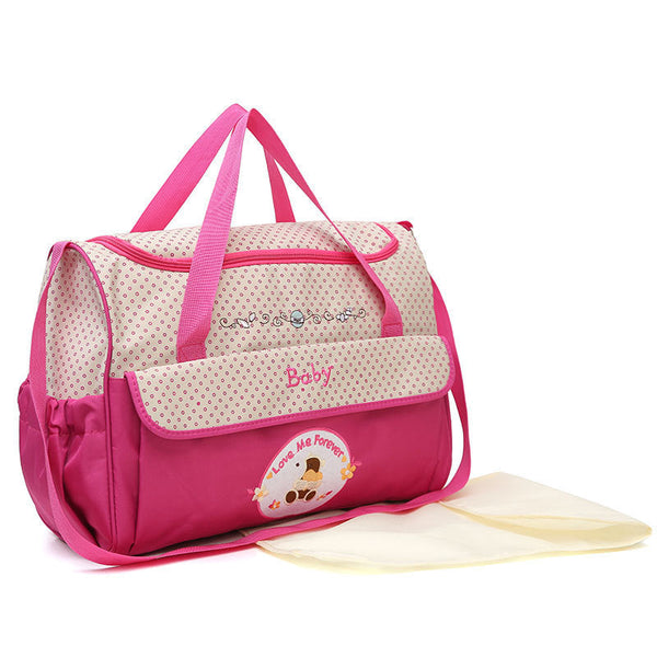 Elosung Large Pink Fashionable Capacity Cartoon Bear Shoulder Crossbody Mommy Bag Stylish And Functional Diaper Women's Bags & Handbags