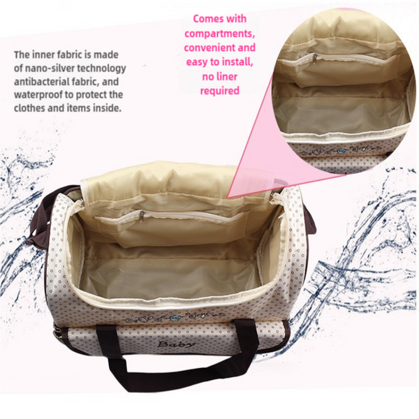 Elosung Large Pink Fashionable Capacity Cartoon Bear Shoulder Crossbody Mommy Bag Stylish And Functional Diaper Women's Bags & Handbags