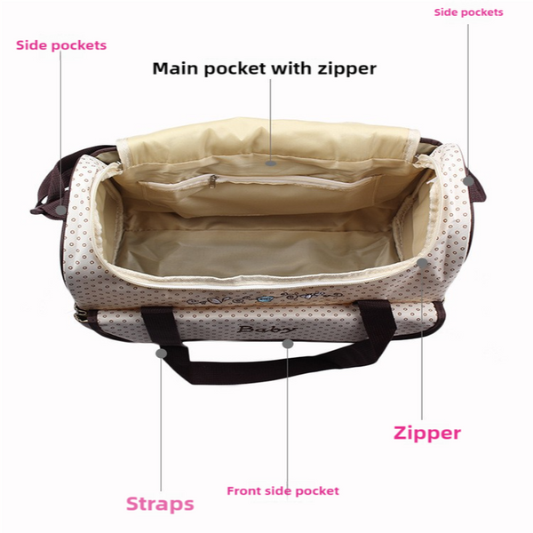 Elosung Large Pink Fashionable Capacity Cartoon Bear Shoulder Crossbody Mommy Bag Stylish And Functional Diaper Women's Bags & Handbags