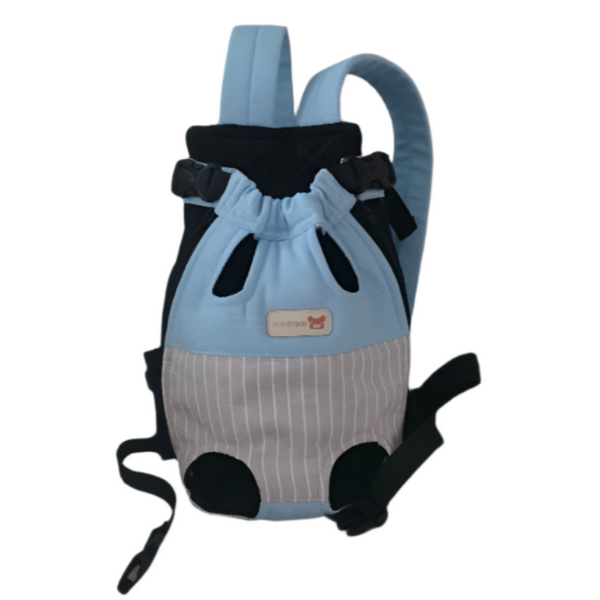Pet Transport Elosung Size Xl Blue Gray Patchwork Pet Backpack Dog Carrier Cat Travel Bag Breathable Portable & Hands Free Four Leg Design