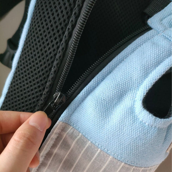 Pet Transport Elosung Size Xxl Blue Gray Patchwork Pet Backpack Dog Carrier Cat Travel Bag Breathable Portable & Hands Free Four Leg Design