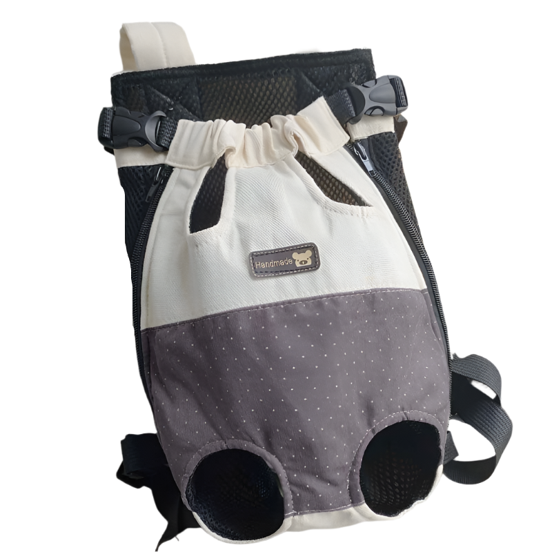 Elosung Size Xl Beige Brown Patchwork Pet Backpack Dog Carrier Cat Travel Bag Breathable Portable & Hands Free Four Leg Design Pet Transport