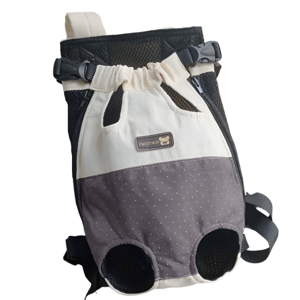 Elosung Size Xl Beige Brown Patchwork Pet Backpack Dog Carrier Cat Travel Bag Breathable Portable & Hands Free Four Leg Design Pet Transport