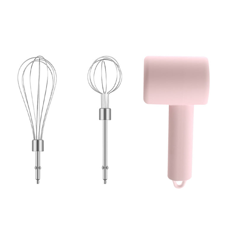 Pink Electric Egg Beater With 3 Speed Adjustment Dual And Type C Charging Whisks