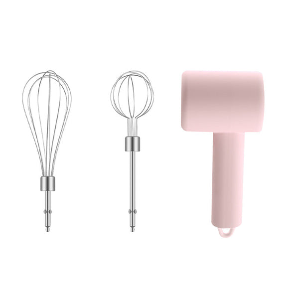 Pink Electric Egg Beater With 3 Speed Adjustment Dual And Type C Charging Whisks