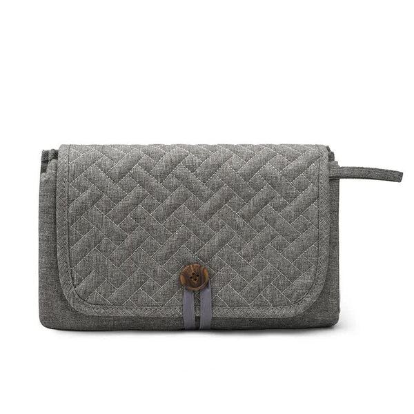 Elosung Grey Portable Changing Mat Waterproof Foldable Compact Diaper Pad For Travel & Everyday Use Nappy Bags