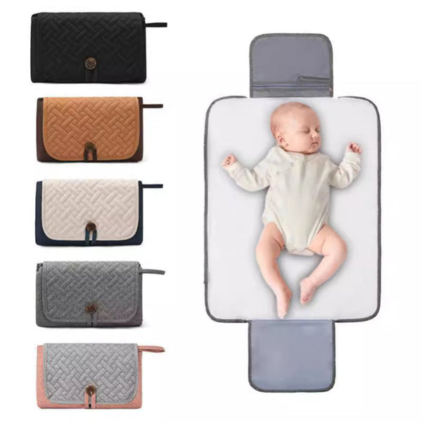 Elosung Brown Portable Little One Changing Mat Waterproof Foldable Compact Diaper Pad For Travel & Everyday Use Change Mats & Covers