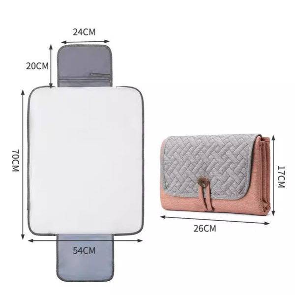 Elosung Brown Portable Little One Changing Mat Waterproof Foldable Compact Diaper Pad For Travel & Everyday Use Change Mats & Covers