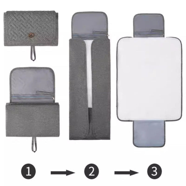 Elosung Brown Portable Little One Changing Mat Waterproof Foldable Compact Diaper Pad For Travel & Everyday Use Change Mats & Covers