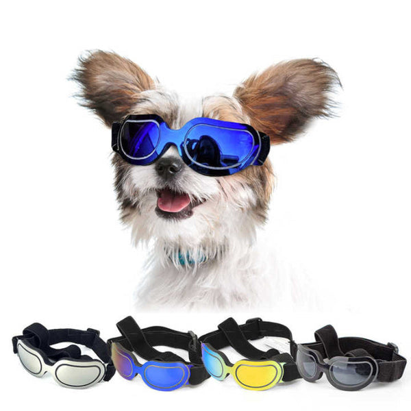 Elosung Blue Lenses Pet Sunglasses For Dogs Cats Uv Protection Strap Anti Wind Fog Goggles Dog Clothing & Shoes