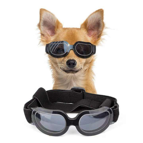 Black Lenses Pet Sunglasses For Dogs And Cats Uv Protection Adjustable Strap Anti Wind Fog Goggles Dog Clothing & Shoes