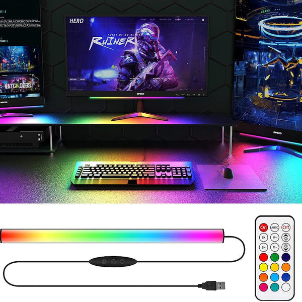 2 Pcs Rgb Led Gaming Light Bar Dual Color Temperature & Adjustable Effects Usb Powered Backlight For Monitors Remote Button Control 30Cm Lightweight D