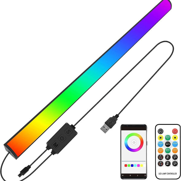 2 Pcs Rgb Led Gaming Light Bar Dual Color Temperature & Adjustable Effects Usb Powered Backlight For Monitors Remote Button Control 30Cm Lightweight D
