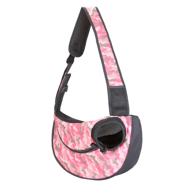 Elosung Pink Lightweight Single Shoulder Pet Sling Bag Stylish Durable Oxford Fabric Carrier Pet Transport