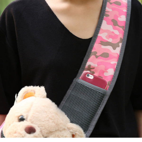 Elosung Blue Dog Pattern Lightweight Single Shoulder Pet Sling Bag Stylish Durable Oxford Fabric Carrier Pet Transport