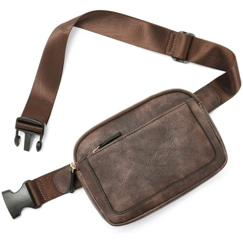 Elosung Coffee Waterproof Pu Leather Waist Bag Stylish Crossbody Belt For Men & Women Bags