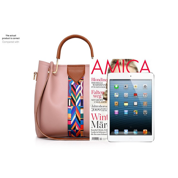 Elosung Brown Pu Leather Handbag Set Tote Shoulder Clutch Wallet Women's Bags & Handbags