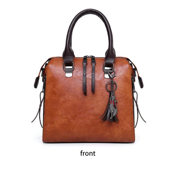 Elosung Red 4 Piece Women's Pu Leather Tote Bag Vintage Handbag Shoulder Clutch And Card Holder Lightweight Design Women's Bags & Handbags