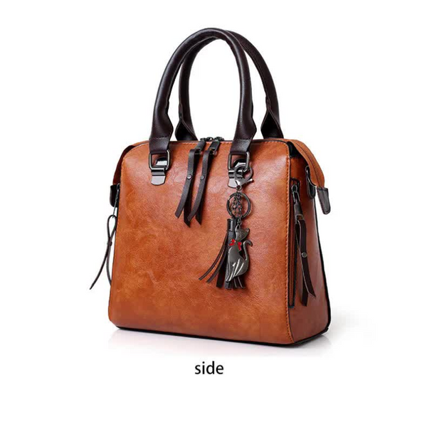 Elosung Red 4 Piece Women's Pu Leather Tote Bag Vintage Handbag Shoulder Clutch And Card Holder Lightweight Design Women's Bags & Handbags