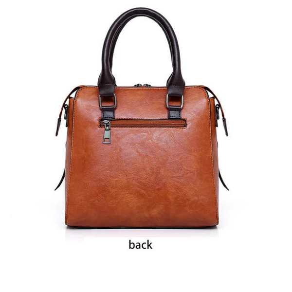 Elosung Pink 4 Piece Women's Pu Leather Tote Bag Vintage Handbag Shoulder Clutch And Card Holder Lightweight Design Women's Bags & Handbags
