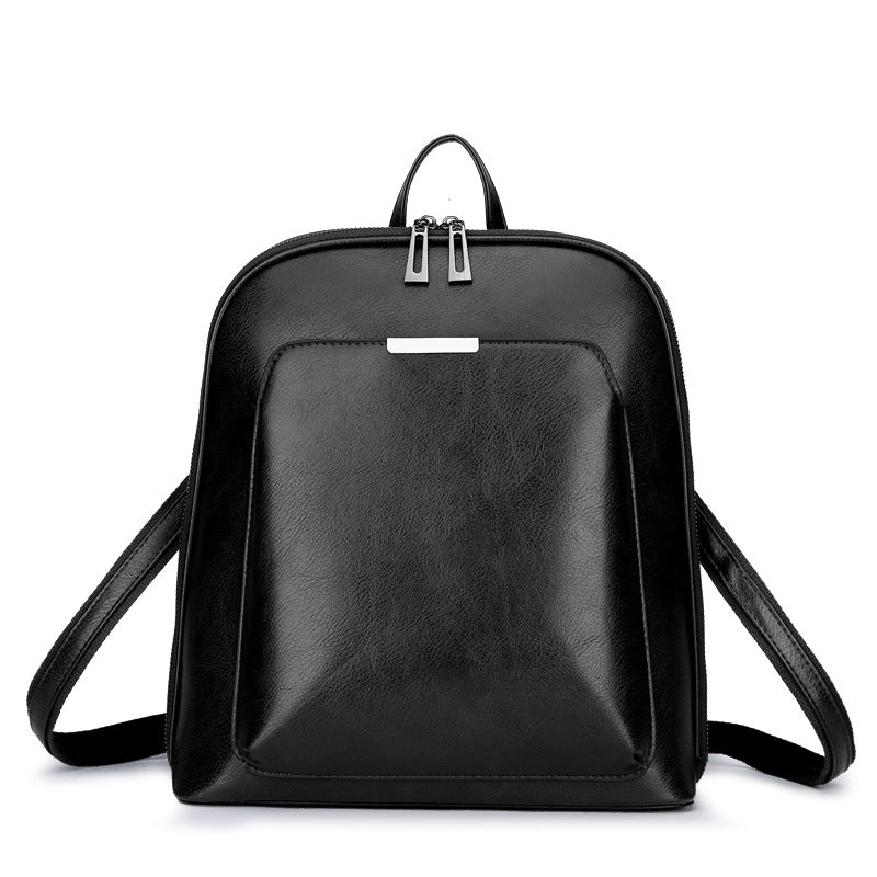 Elosung Black Pu Leather Backpack Women Anti Theft Spacious Multi Pocket Women Backpacks