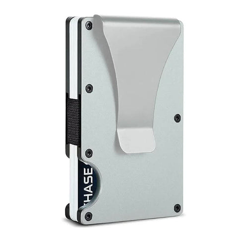 Elosung 2 Pcs Silver Aluminum Alloy Rfid Blocking Wallet Compact Lightweight Credit Card Holder And Money Clip Wallets