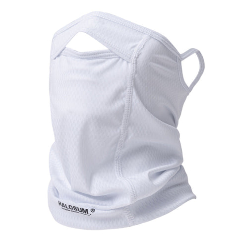 Elosung 2 Pcs White Uv Protection Breathable Cycling Face Mask With Ear Hooks Summer Ice Silk Neck Gaiter For Men And Women Face Masks