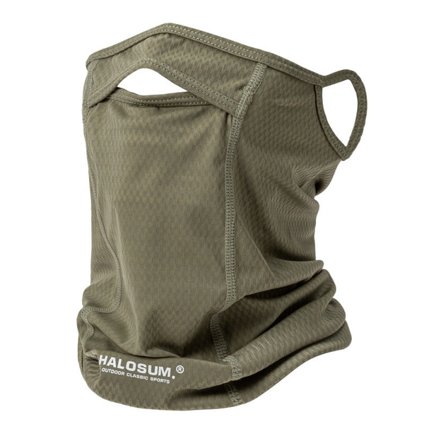 Elosung 2 Pcs Army Green Uv Protection Breathable Cycling Face Mask With Ear Hooks Summer Ice Silk Neck Gaiter For Men And Women Face Masks