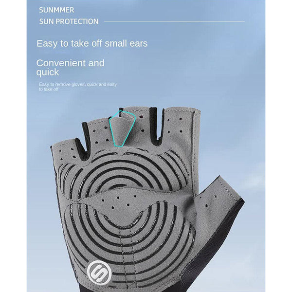 Elosung Bright Green Breathable Half Finger Cycling Anti Slip Shockproof And Durable For Men & Women Gloves