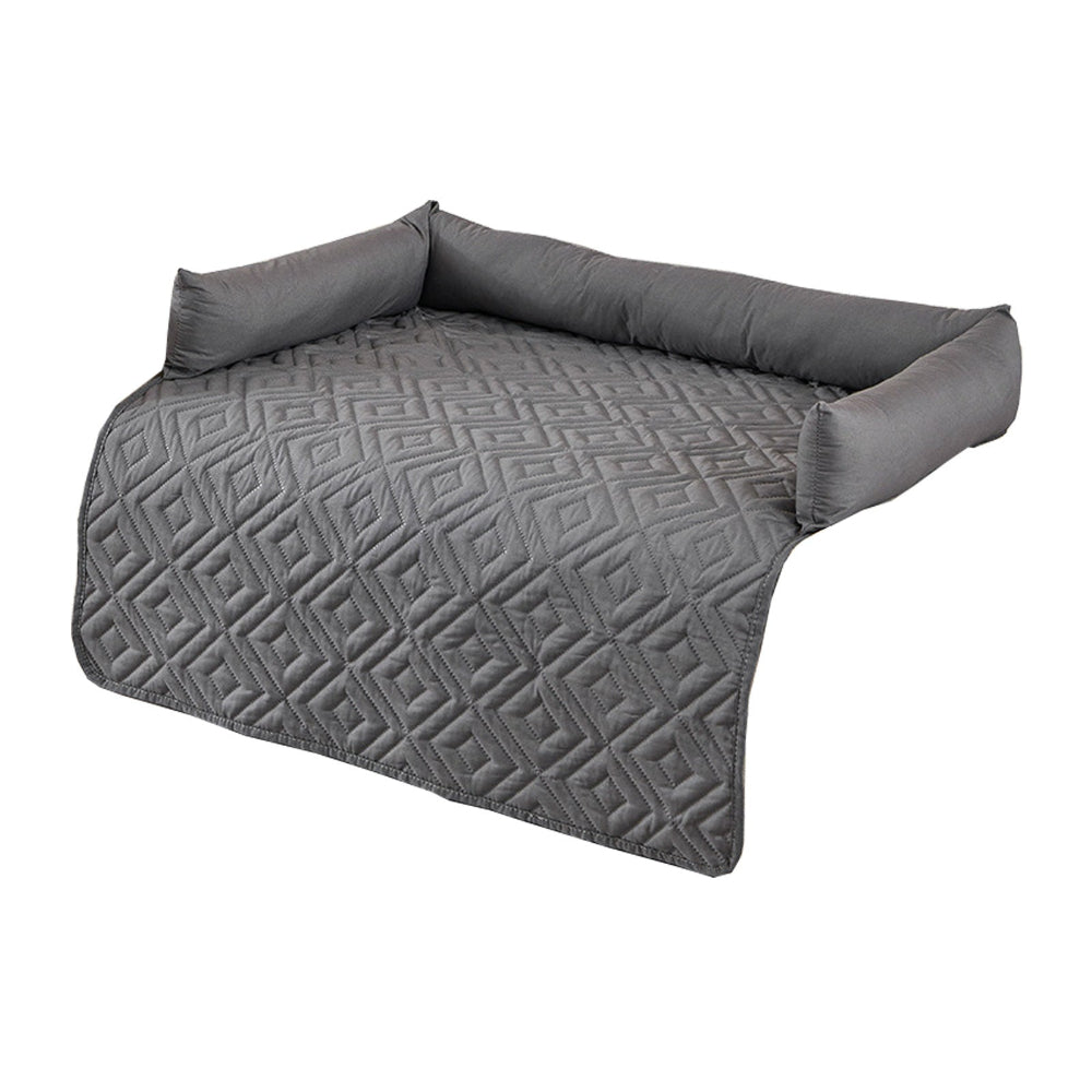 Elosung 75 X 75Cm Grey Waterproof And Scratch Resistant Pet Sofa Protector Mat With Pillow Cat Dog Bed Washable All Season Pet Beds