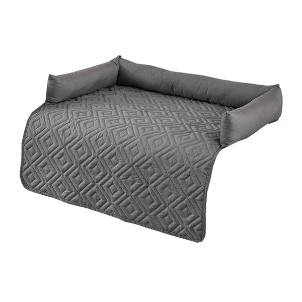 Elosung 75 X 75Cm Grey Waterproof And Scratch Resistant Pet Sofa Protector Mat With Pillow Cat Dog Bed Washable All Season Pet Beds