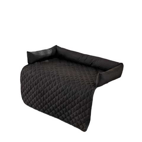 Elosung 75*120Cm Black Waterproof & Scratch Resistant Pet Sofa Protector Mat With Pillow | Cat Dog Bed Washable All Season Slipcovers