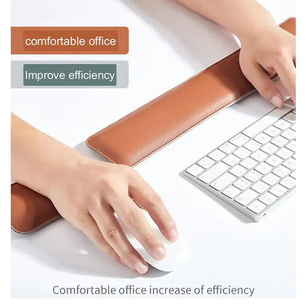 Elosung Black Red Keyboard Wrist Guard + Mouse Premium Dual Sided Pu Leather Rest Pad Ergonomic Support For Comfortable Typing Use Mouse Pads & Wrist