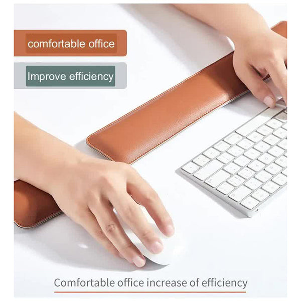 Elosung 1 Sets Of Premium Dual Sided Pu Leather Keyboard Wrist Rest And Mouse Pad Mouse Pads & Wrist Rests