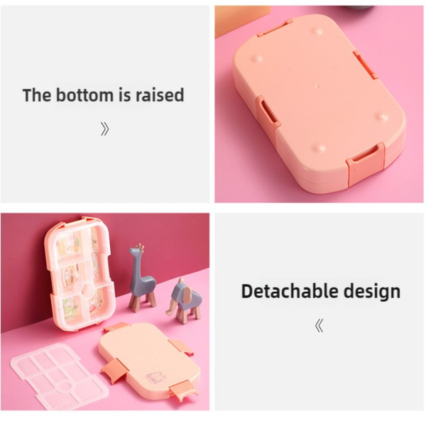 Elosung Pink Kids' Lunch Box With Compartments Bpa Free Microwave Safe Bento For School Meals Lunchboxes & Bags