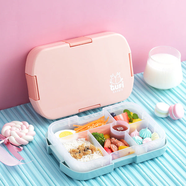 Elosung Pink Kids' Lunch Box With Compartments Bpa Free Microwave Safe Bento For School Meals Lunchboxes & Bags