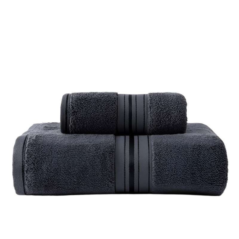 Elosung Dark Grey Luxury Cotton Towel Set(Towel + Bath Towel) Quick Dry Extra Thick & Absorbent Perfect For Beach Towels & Washcloths