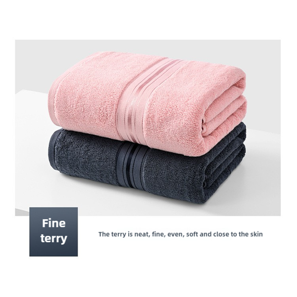 Elosung Dark Blue Luxury Cotton Towel Set (Towel + Bath Towel) Quick Dry Extra Thick & Absorbent Perfect For Beach Towels & Washcloths