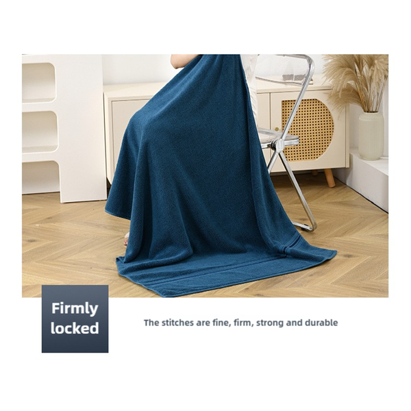 Elosung Dark Blue Luxury Cotton Towel Set (Towel + Bath Towel) Quick Dry Extra Thick & Absorbent Perfect For Beach Towels & Washcloths