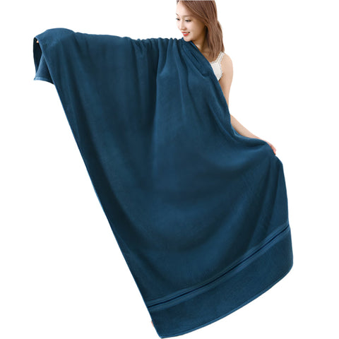 Elosung Dark Blue Luxury Cotton Towel Set (Towel + Bath Towel) Quick Dry Extra Thick & Absorbent Perfect For Beach Towels & Washcloths