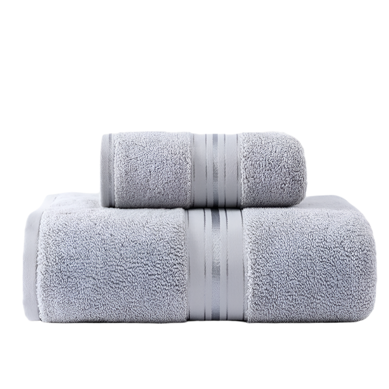 Grey Luxury Cotton Towel Set + Bath Quick Dry Extra Thick And Absorbent Perfect For Beach Towels & Washcloths