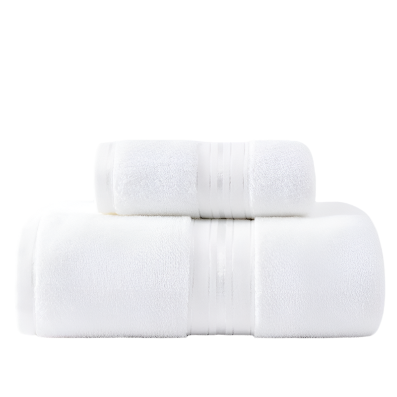 Elosung White Cotton Towel Set(Towel + Bath Towel) Quick Dry Extra Thick & Absorbent Perfect For Beach Towels & Washcloths