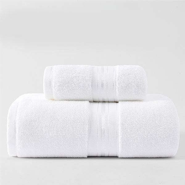 Elosung White Cotton Towel Set(Towel + Bath Towel) Quick Dry Extra Thick & Absorbent Perfect For Beach Towels & Washcloths