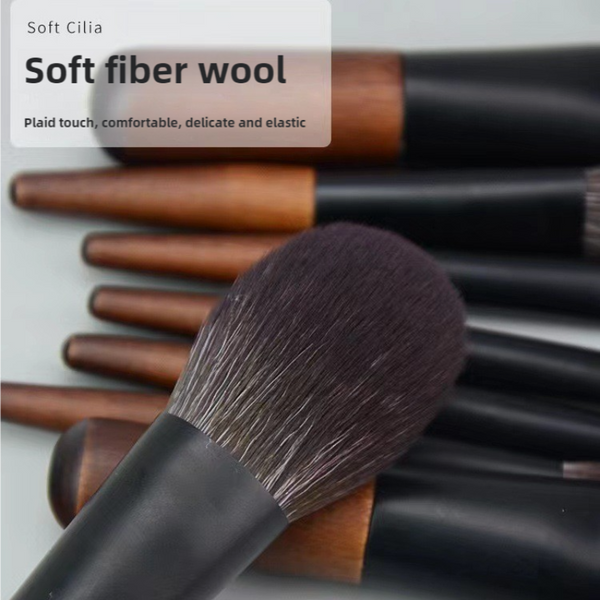 Elosung Style A 12 Piece Mini Portable Makeup Brush Set Fiber Bristle Beauty Tool Set(With Storage Bag) Makeup Bags & Cases