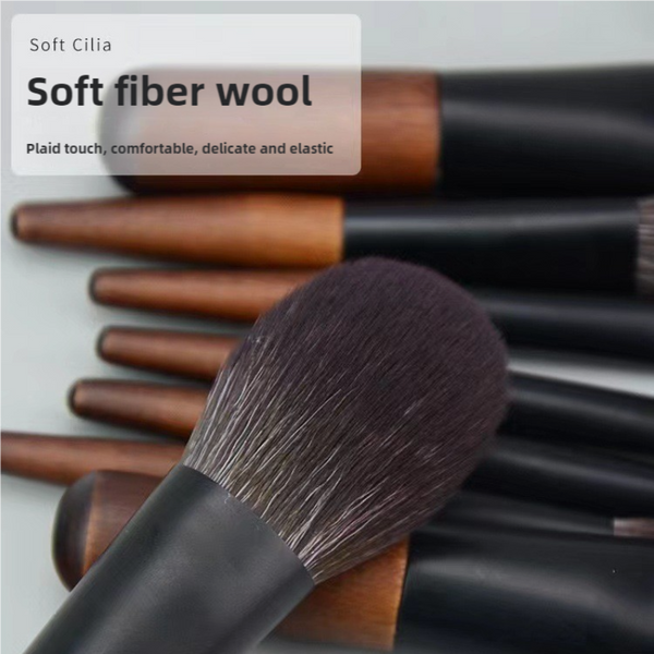 Elosung Style B 12 Piece Mini Portable Makeup Brush Set Fiber Bristle Beauty Tool Set(With Storage Bag) Makeup Bags & Cases