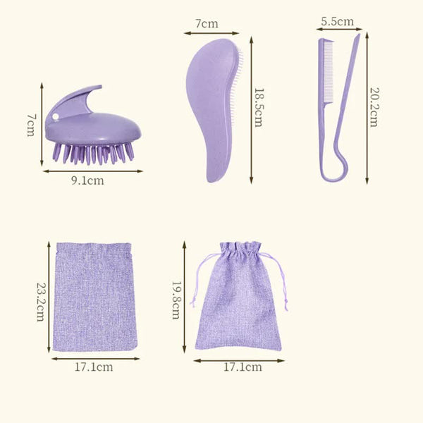 Eco Friendly Wheat Straw Hair Care Set Brushes & Combs