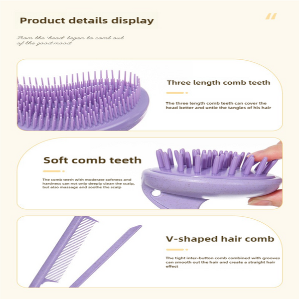 Eco Friendly Wheat Straw Hair Care Set Brushes & Combs