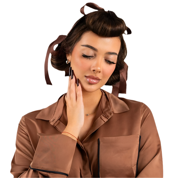 Brown 3 Sticks No Heat Hair Curling Ribbon Kit Silk Wand For Sleep In Styling Rollers & Curlers